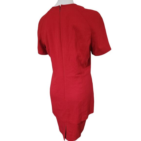 Vintage Jacqueline Ferrar size 12 Red office dress layered - Picture 2 of 6